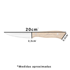 cuchillo mango madera carne medidas aproximadas