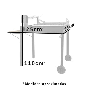 parrilla magallanica 2en1 vista frontal medidas aproximadas