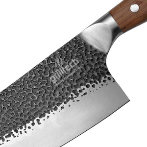 cuchillo machete amartillado ocho pulgadas acercamiento a espiga marca