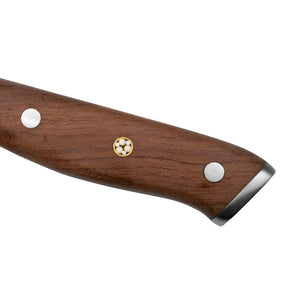 cuchillo machete amartillado ocho pulgadas acercamiento mango madera