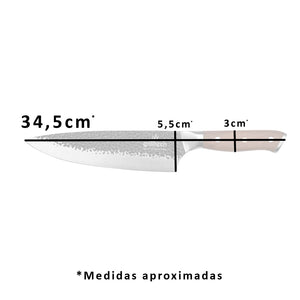 cuchillo amartillado ocho pulgadas medidas aproximadas