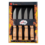 display cuatro cuchillos carne vista frontal en empaque